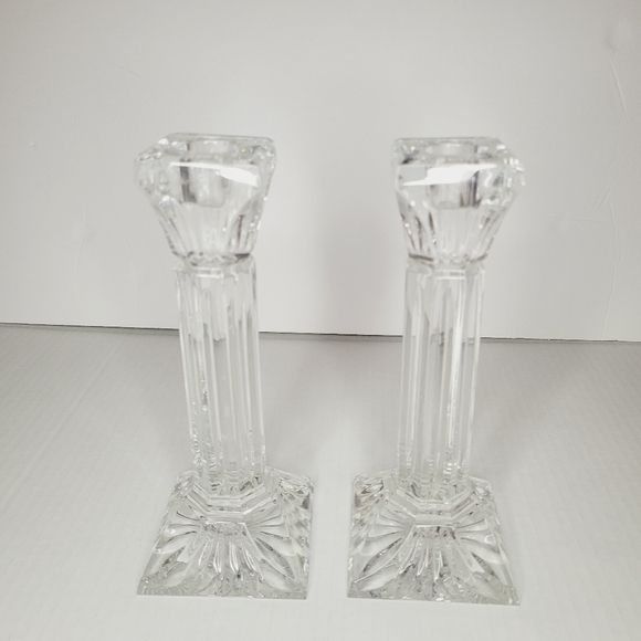 Waterford Crystal Other - Set Of 2 Waterford Lismore Crystal 6” Column Candlesticks Made In Germany FLAW!